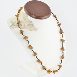 Raw chips amber neckace